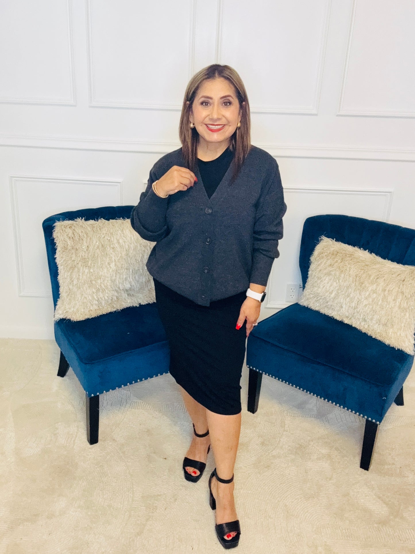 CHARCOL VISCOSE CARDIGAN