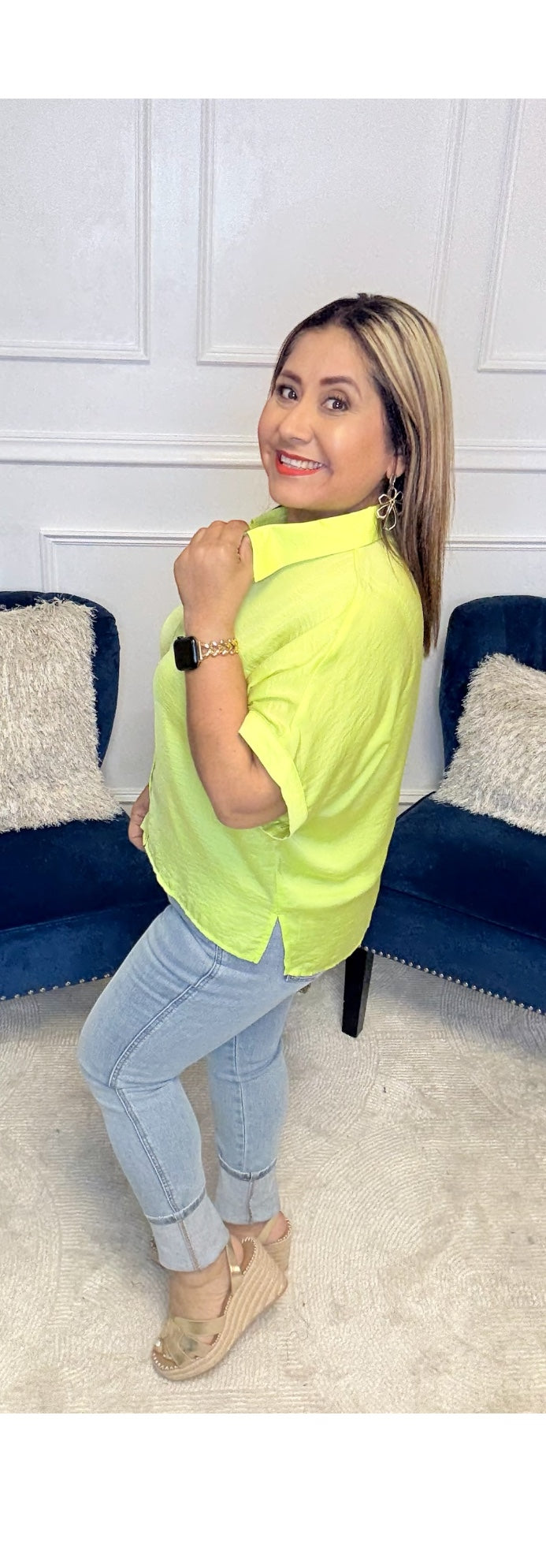 Bright Idea Button Down in Citrus