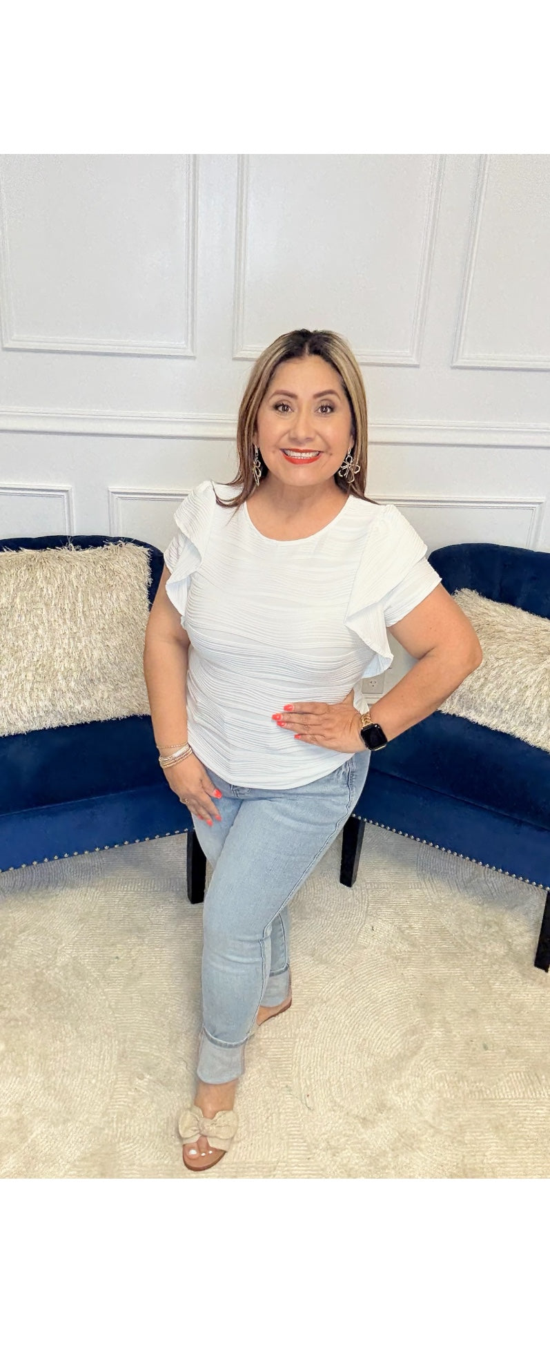 Highest Praise Ruffle Sleeve Blouse