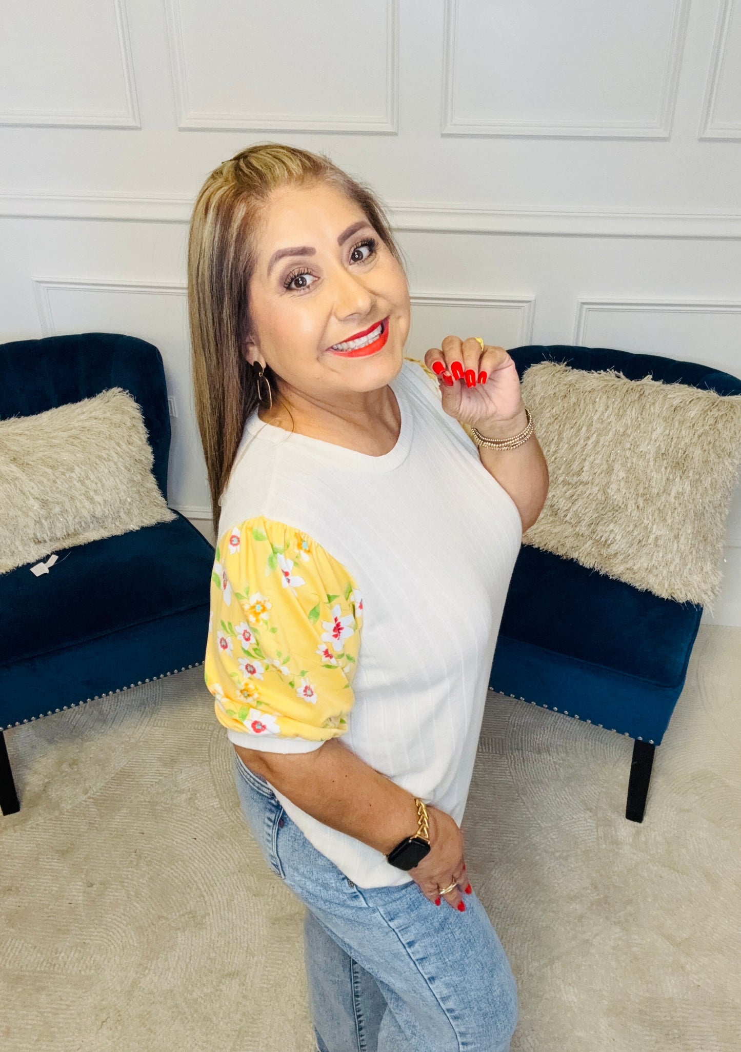 Primrose on Puff Sleeves Top