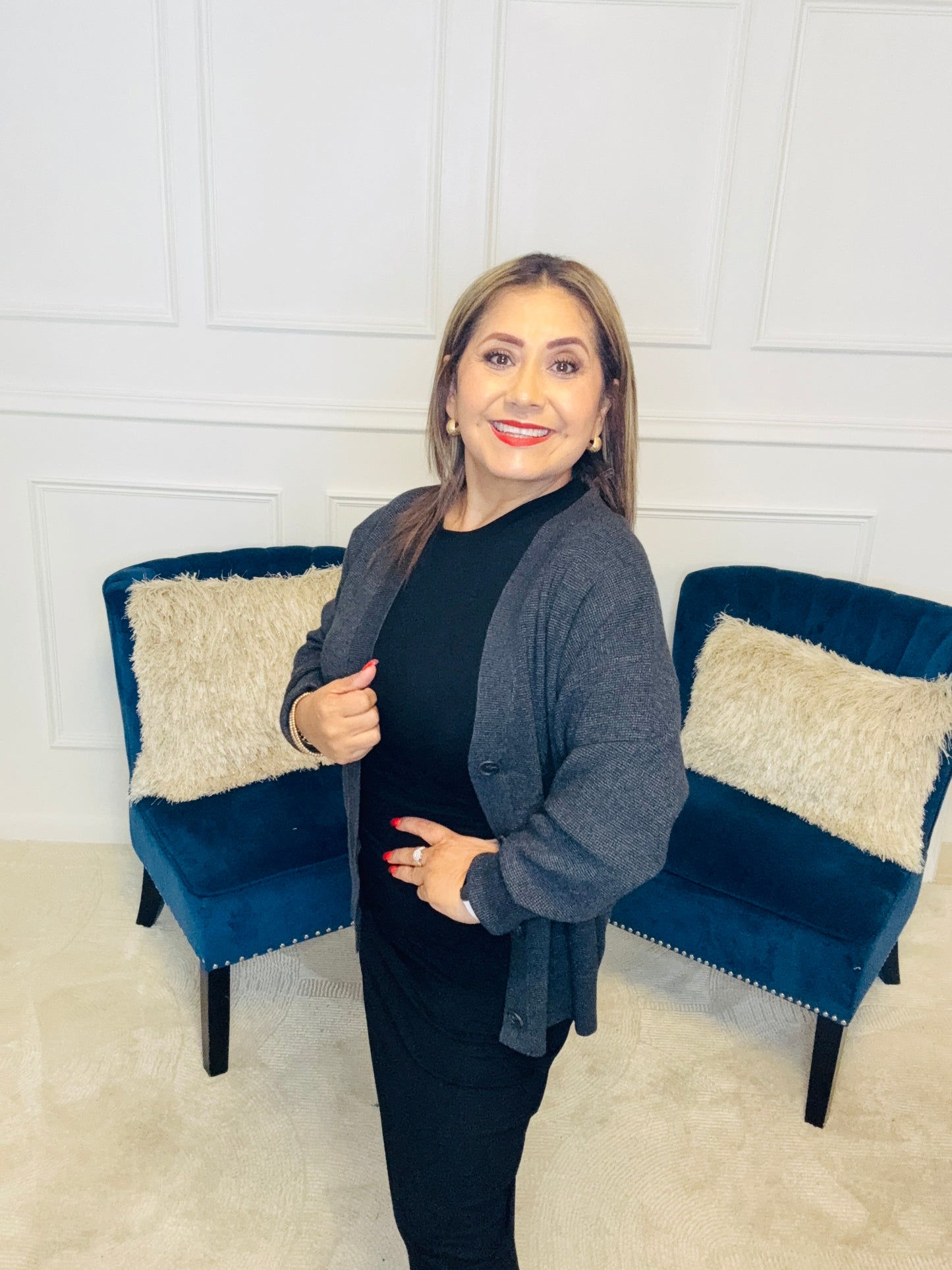 CHARCOL VISCOSE CARDIGAN