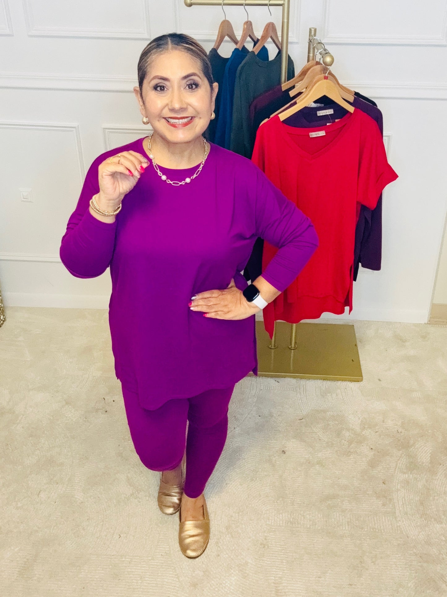 PLUM MICROFIBER ZENANA SET