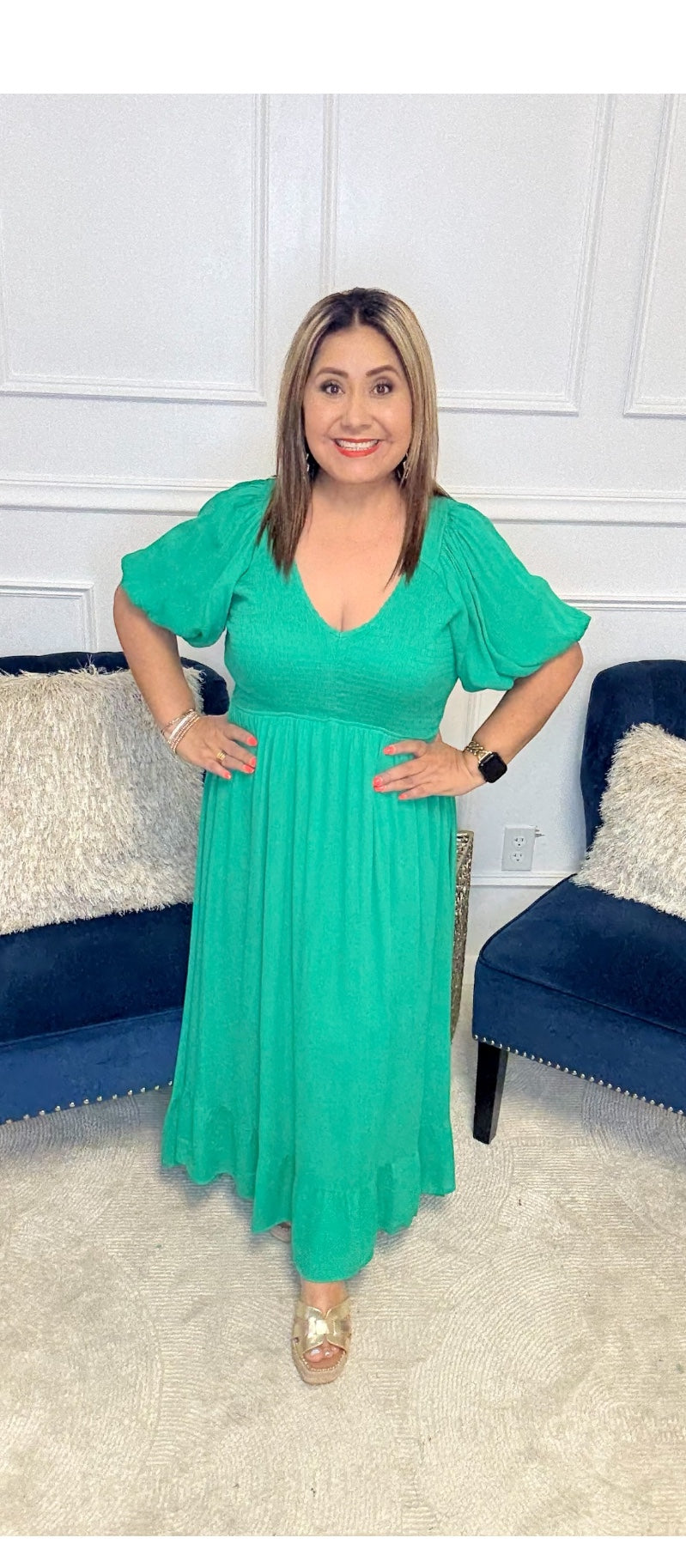 Catch a Cloud and Pin it Down Smocked Bodice Dress