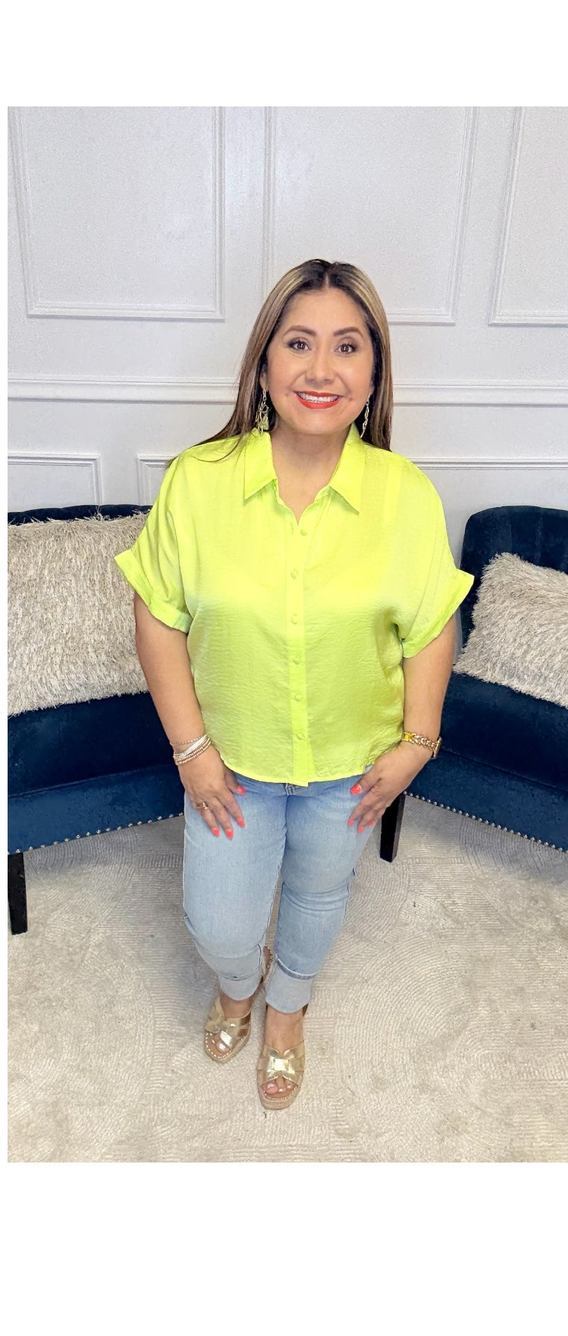 Bright Idea Button Down in Citrus