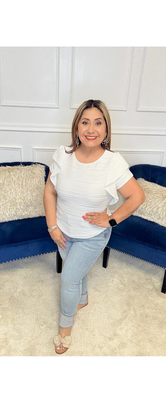 Highest Praise Ruffle Sleeve Blouse